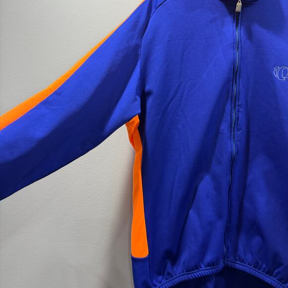 PEARL IZUMI Cycling Jacket Full Zip Men Size XLarge Blue Orange Fleece Lined - Picture 2 of 11